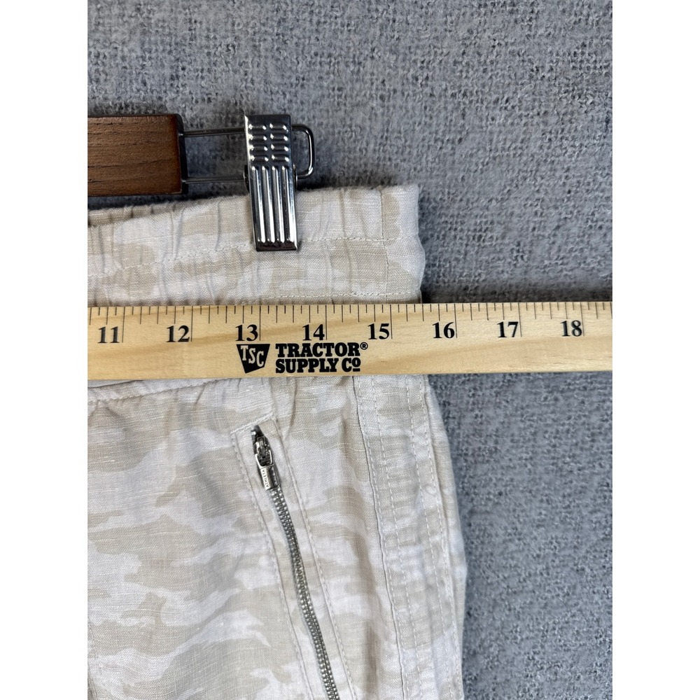 Athleta Cabo Tide Linen Jogger Pants Drawstring Elastic Waist Camo Tan Size 6 - Picture 6 of 12